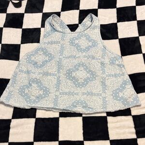 Women's Blue Patterned Tank Top